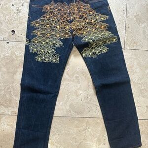 The Year Of Mens Ocean Twelve Rainbow Selvedge Jeans Indigo Evisu Streetwear 34”